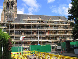 Dowanhill Church, east elevation during restoration.