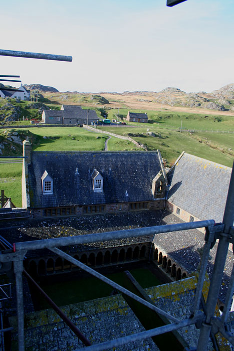 Restoration of broken glass, Iona Abbey.