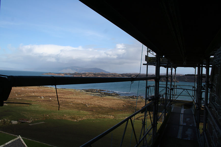 Restoration of broken glass, Iona Abbey.